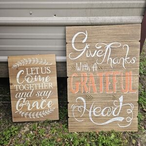 Rustic Brown and Orange Wall Decor Set
